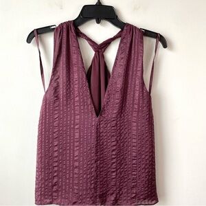 Chic Burgundy Sleeveless Blouse